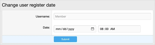 [AndyB] Change user register date