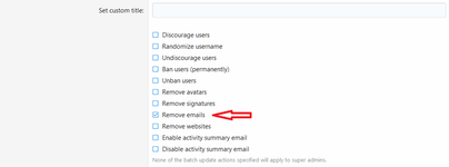 [OzzModz] User Batch Update Action: Remove Email